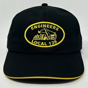 Vintage 90s Engineers IUOE Local 139 Hat Baseball Cap Wisconsin Snapback Black